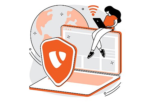 Tarcza bezpieczeństwa TYPO3 chroniąca witrynę przed zagrożeniami sieciowymi – ilustracja do artykułu o TYPO3 Firewall
